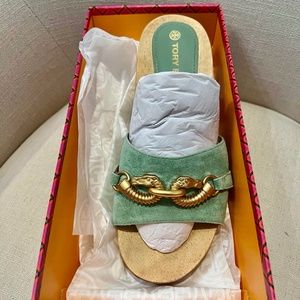Tory Burch JESSA CLOG SANDAL NAT SUEDE 8.5